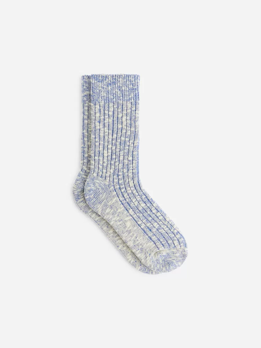 Chaussettes-ARKET Chaussettes en maille épaisse Blanc/Bleu chiné