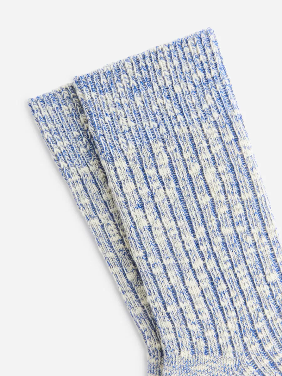 Chaussettes-ARKET Chaussettes en maille épaisse Blanc/Bleu chiné