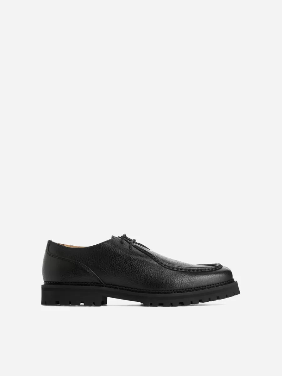 Chaussures En Cuir-ARKET Chaussures en cuir moc toe Noir