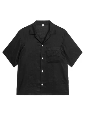 Tenues Décontractées | Chemises-ARKET Chemise à col cubain en lin Noir