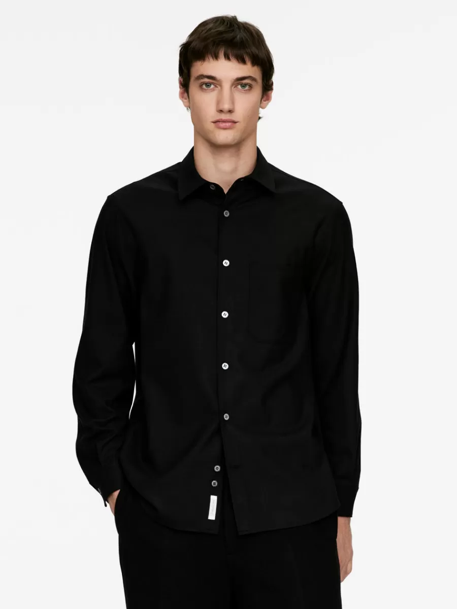 Chemises-ARKET Chemise décontractée en laine mélangée Noir
