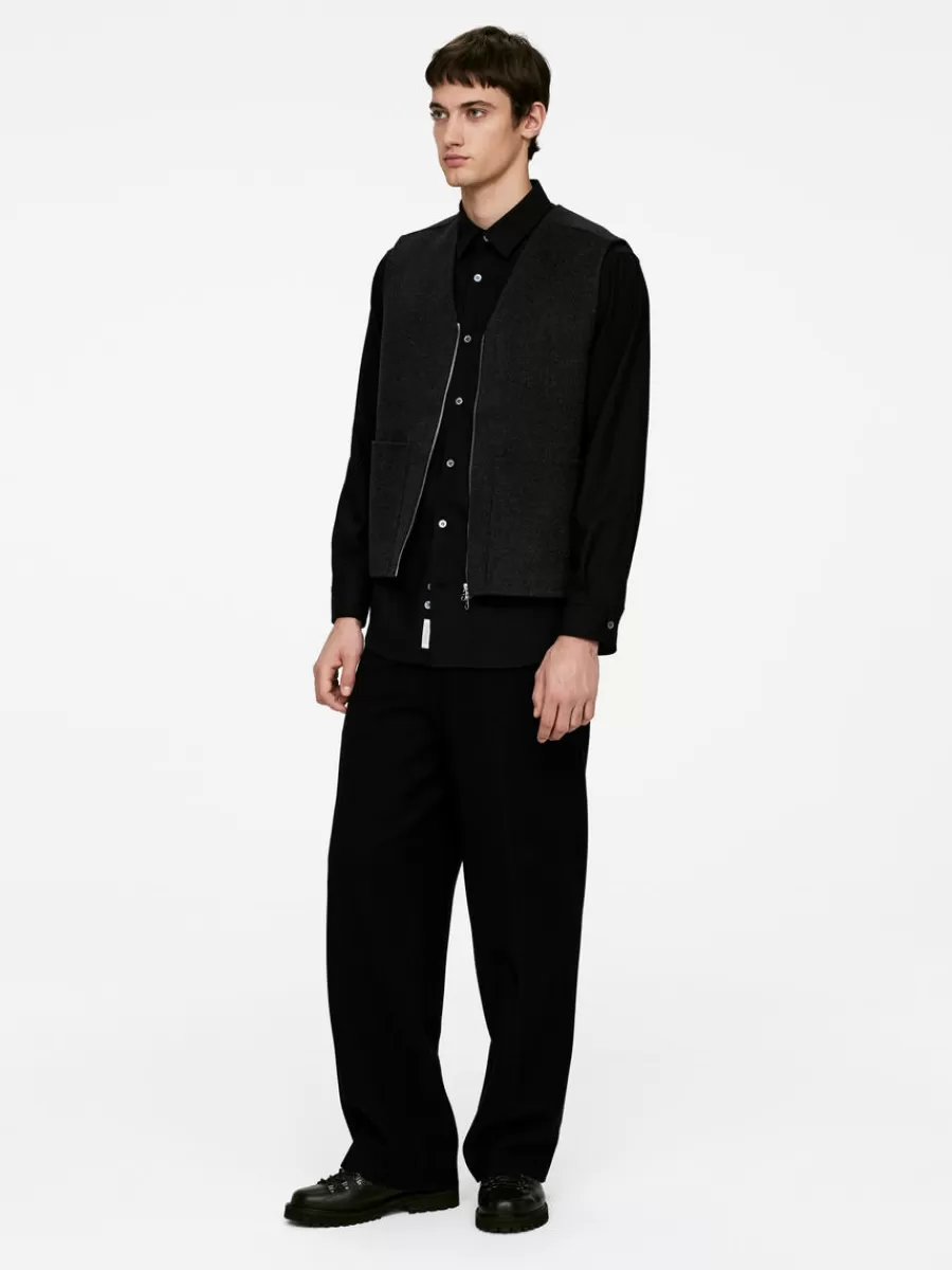 Chemises-ARKET Chemise décontractée en laine mélangée Noir