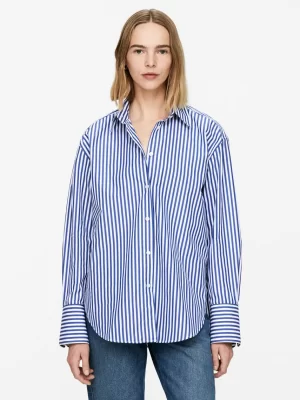 Chemises Et Chemisiers-ARKET Chemise décontractée en popeline Bleu/Blanc