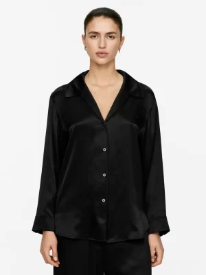 Tenues Décontractées-ARKET Chemise décontractée en soie Noir