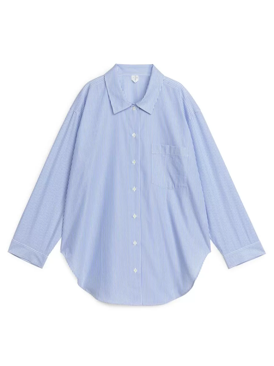 Tenues Décontractées-ARKET Chemise de pyjama en popeline Bleu/blanc