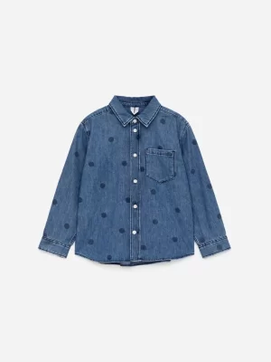 Hauts | Chemises-ARKET Chemise en jean imprimée Bleu/Pois
