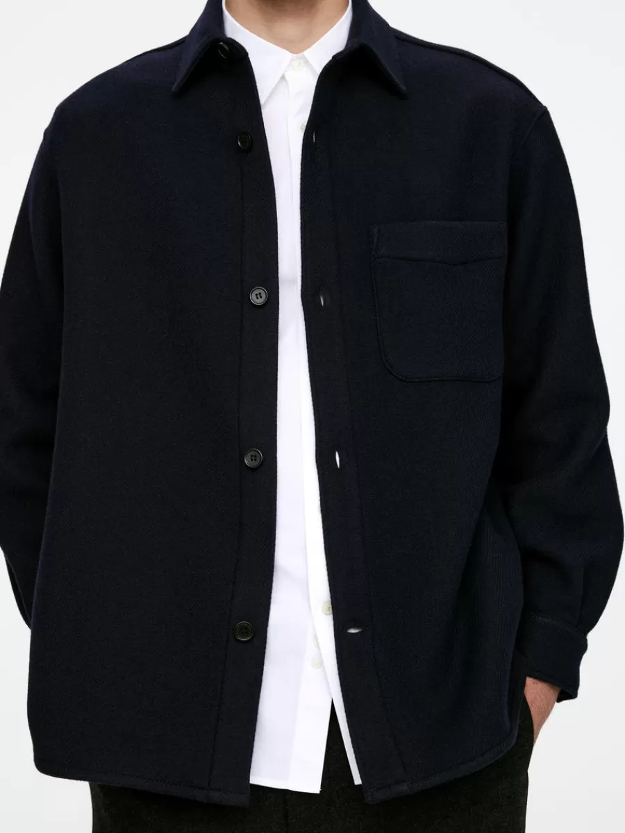 Chemises-ARKET Chemise en laine mélangée Bleu foncé