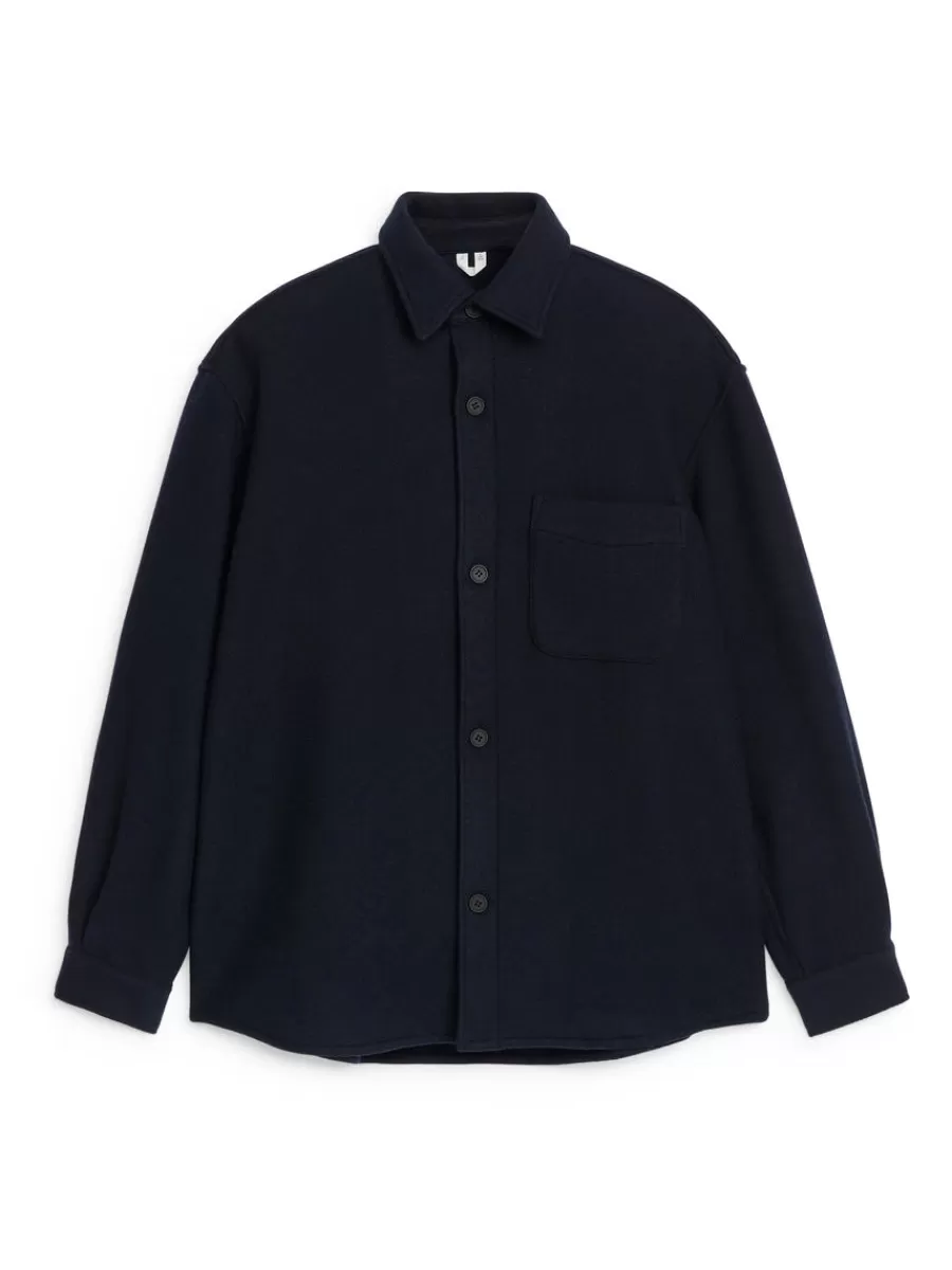 Chemises-ARKET Chemise en laine mélangée Bleu foncé