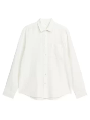 Chemises-ARKET Chemise en lin de coupe classique Blanc cassé