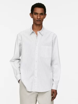 Chemises-ARKET Chemise en popeline décontractée Blanc/Rayures