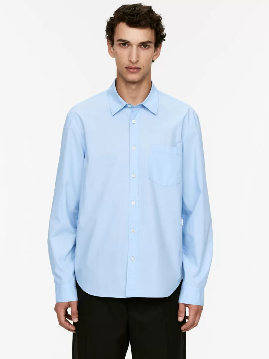 Chemises-ARKET Chemise en popeline lavée Bleu ciel