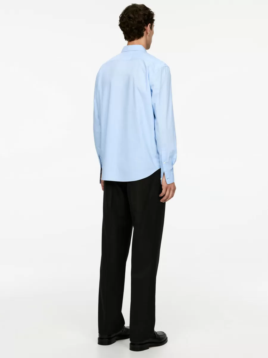 Chemises-ARKET Chemise en popeline lavée Bleu ciel