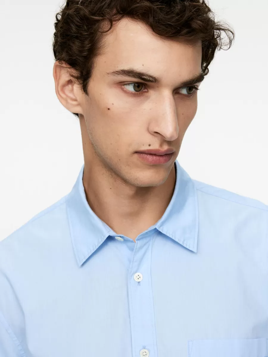 Chemises-ARKET Chemise en popeline lavée Bleu ciel