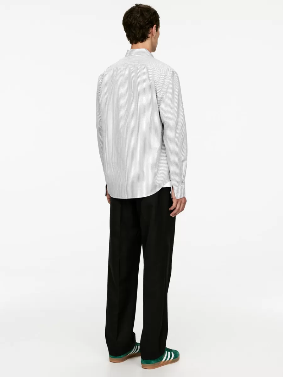 Chemises-ARKET Chemise Oxford Blanc/Gris