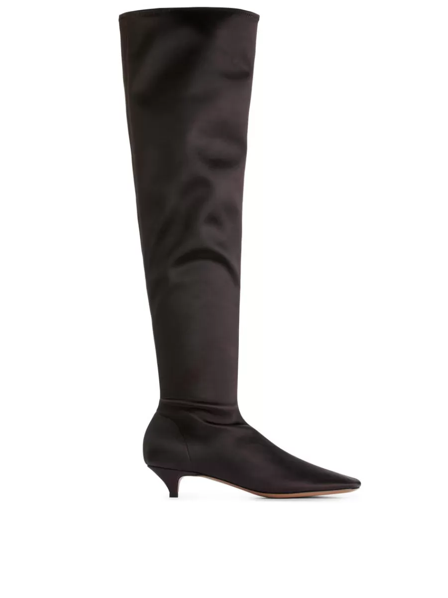 Toutes Les Chaussures-ARKET Cuissardes en satin Prune foncé