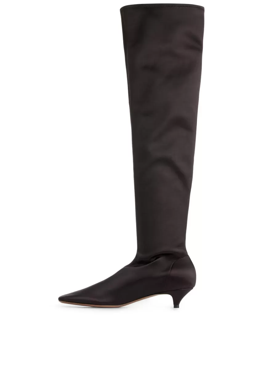 Toutes Les Chaussures-ARKET Cuissardes en satin Prune foncé