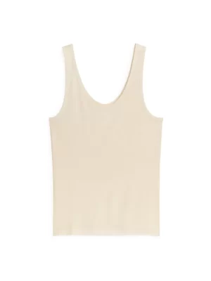 Tenues Décontractées | Hauts Sans Manches-ARKET Débardeur en soie Beige clair