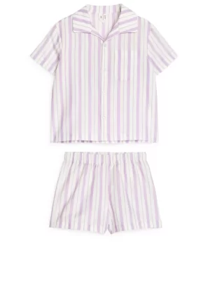Pyjamas-ARKET Ensemble pyjama en coton Mauve/Blanc