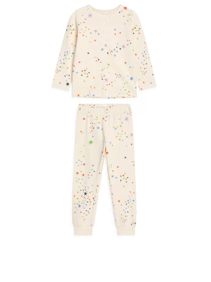 Pyjamas-ARKET Ensemble pyjama en jersey Blanc cassé/Étoiles