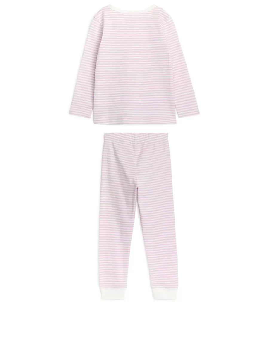 Pyjamas-ARKET Ensemble pyjama en jersey Mauve/Blanc