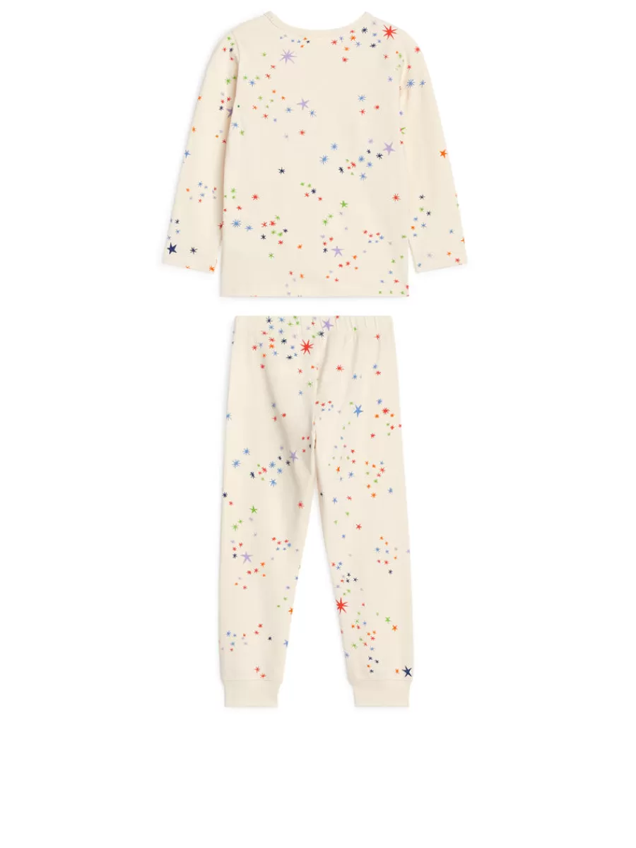 Pyjamas-ARKET Ensemble pyjama en jersey Blanc cassé/Étoiles