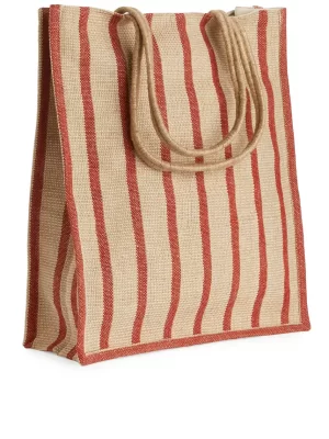 Température De Conservation | Maillots De Bain-ARKET Fourre-tout en jute Rouge/Beige