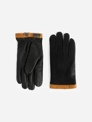Gants-ARKET Gants Hestra en laine et peau de chevreuil Noir