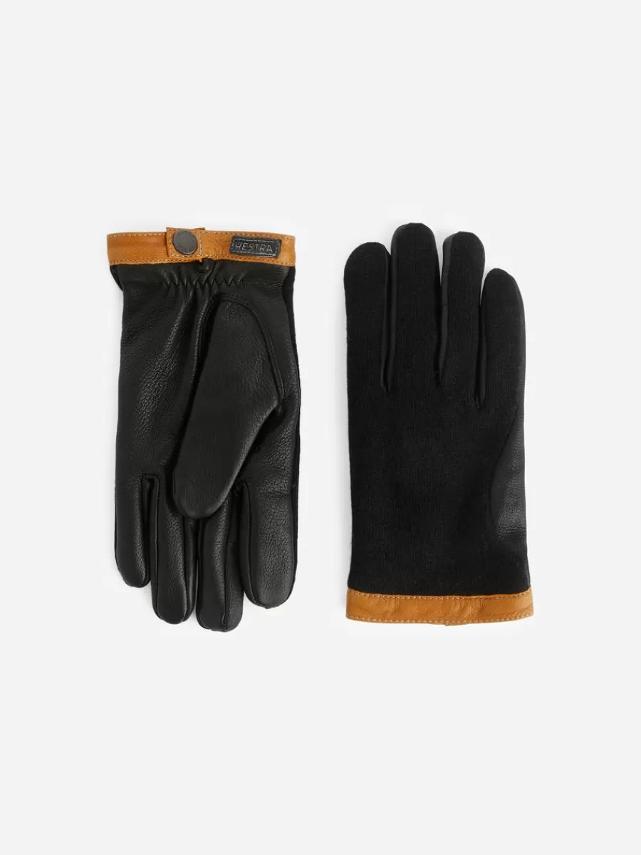 Gants-ARKET Gants Hestra en laine et peau de chevreuil Noir