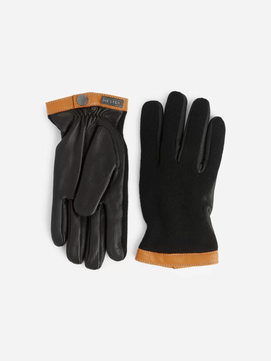 Gants-ARKET Gants Hestra en peau de cerf et en laine Noir/beige
