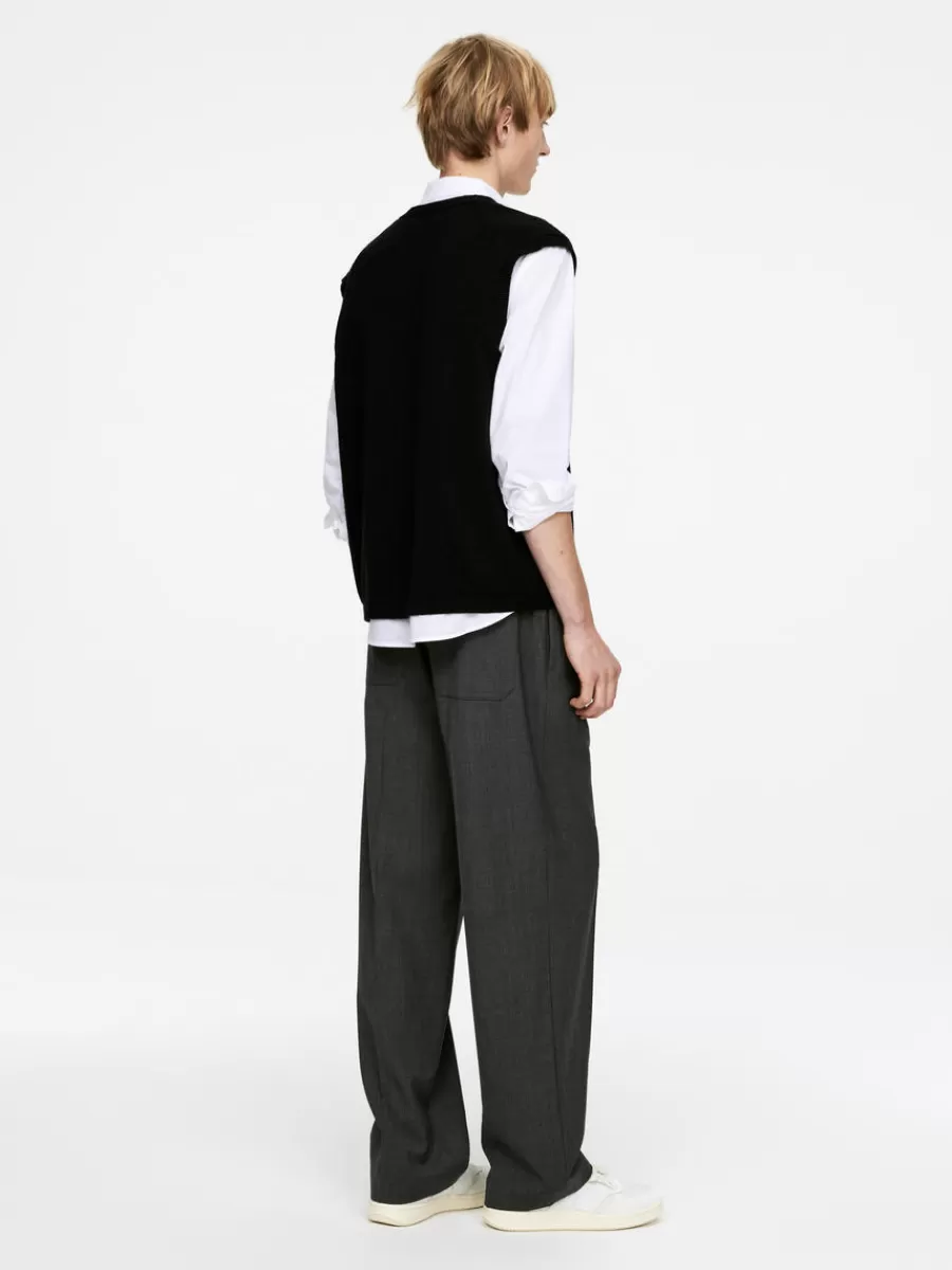 Maille-ARKET Gilet cardigan en laine et coton Noir