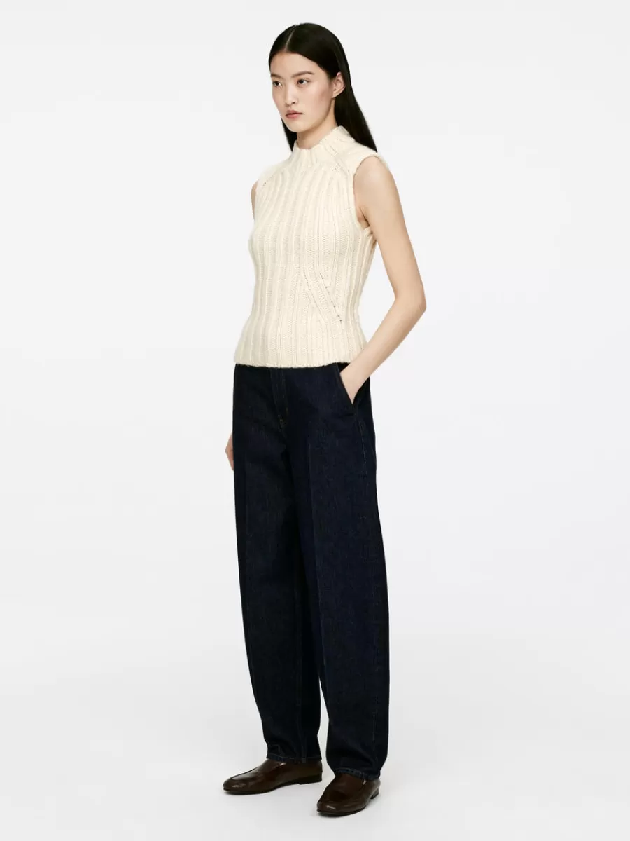 Mailles Et Cardigans-ARKET Gilet en maille côtelée Blanc cassé