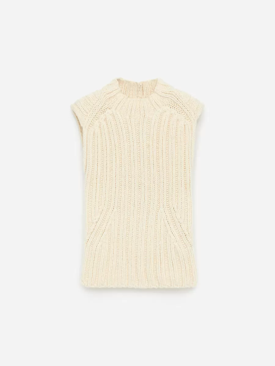 Mailles Et Cardigans-ARKET Gilet en maille côtelée Blanc cassé