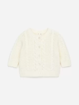Maille-ARKET Gilet en maille torsadée Blanc