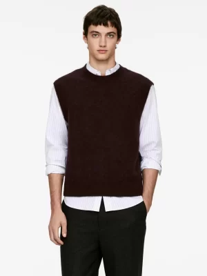 Maille-ARKET Gilet en mélange de laine et d'alpaga Bordeaux