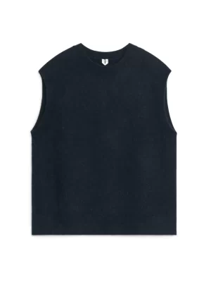 Maille-ARKET Gilet en mélange de laine et d'alpaga Bleu foncé