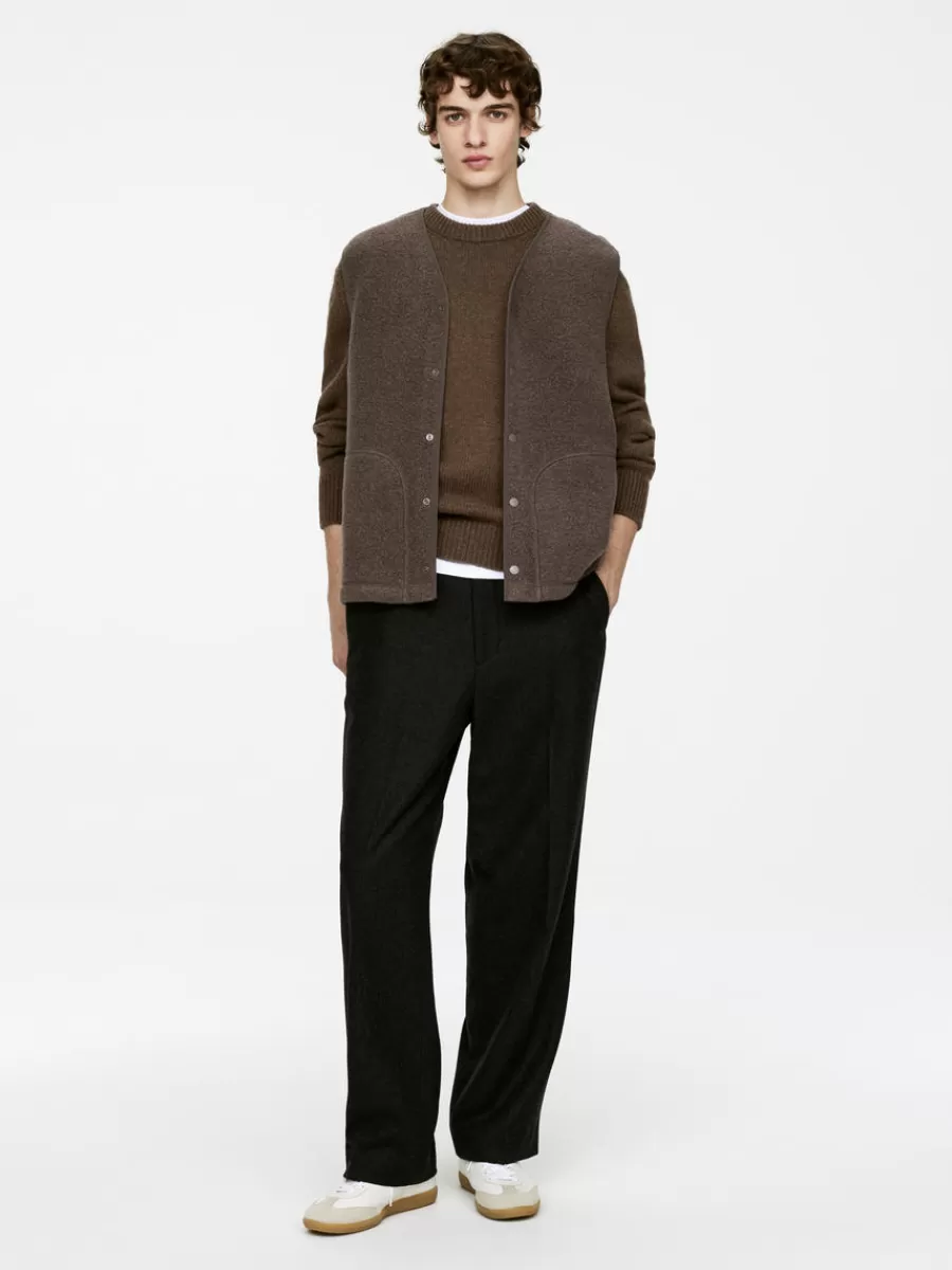 Manteaux Et Vestes | Vêtements De Sport-ARKET Gilet molletonné en laine Taupe foncé