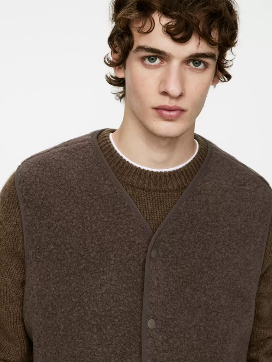 Manteaux Et Vestes | Vêtements De Sport-ARKET Gilet molletonné en laine Taupe foncé