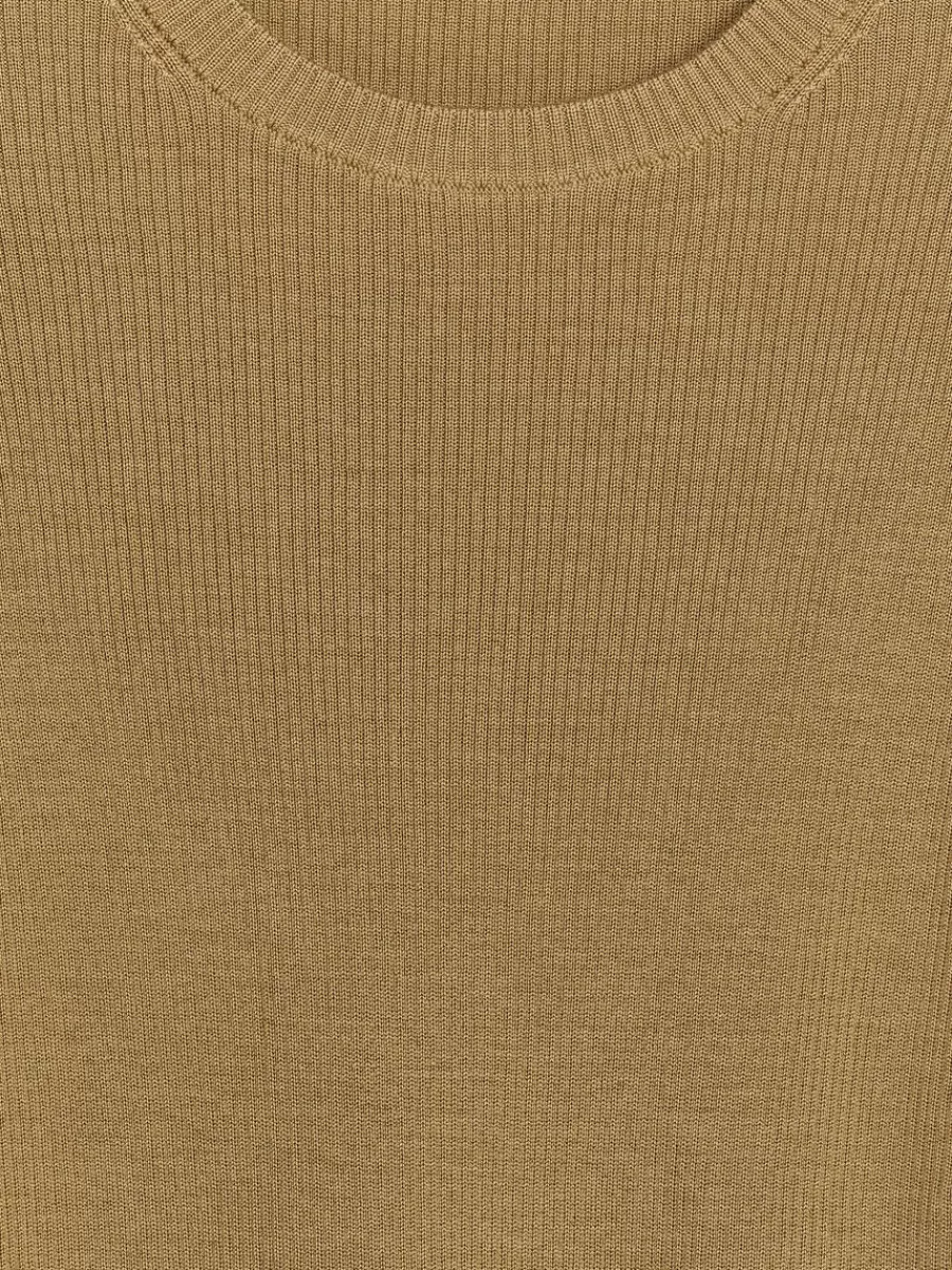 Mailles Et Cardigans-ARKET Haut côtelé en maille de laine mérinos Beige foncé