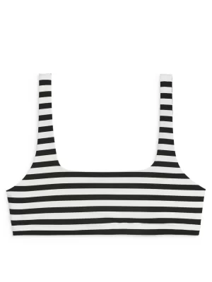 Maillots De Bain-ARKET Haut de maillot à dos échancré Blanc/Noir