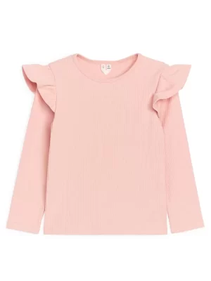 Hauts | Hauts-ARKET Haut en jersey avec volant Rose