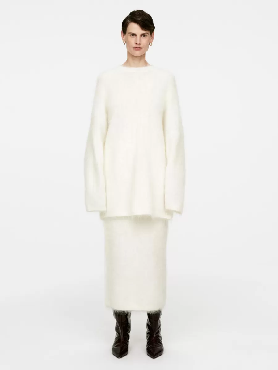 Jupes-ARKET Jupe en laine et mohair Blanc cassé