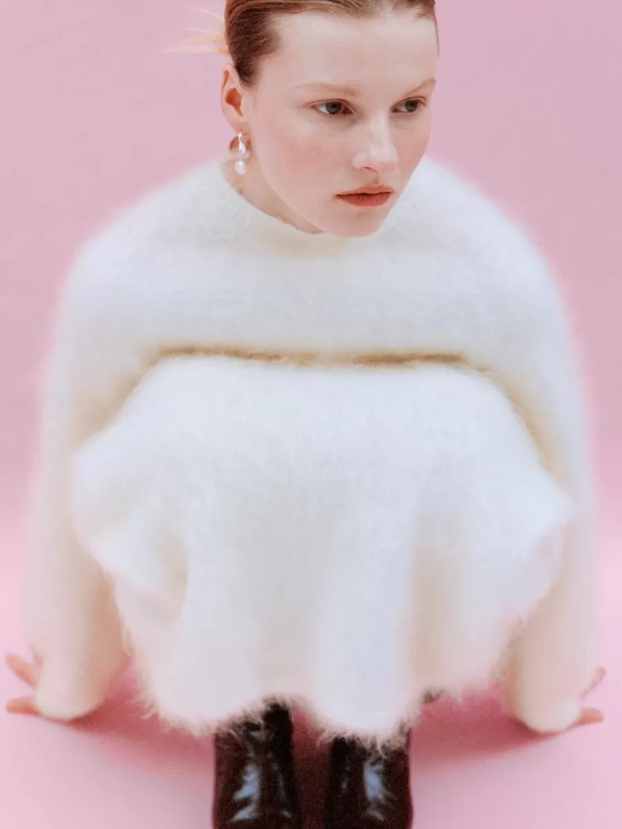 Jupes-ARKET Jupe en laine et mohair Blanc cassé