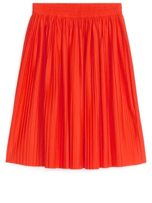Jupes-ARKET Jupe midi plissée Rouge vif