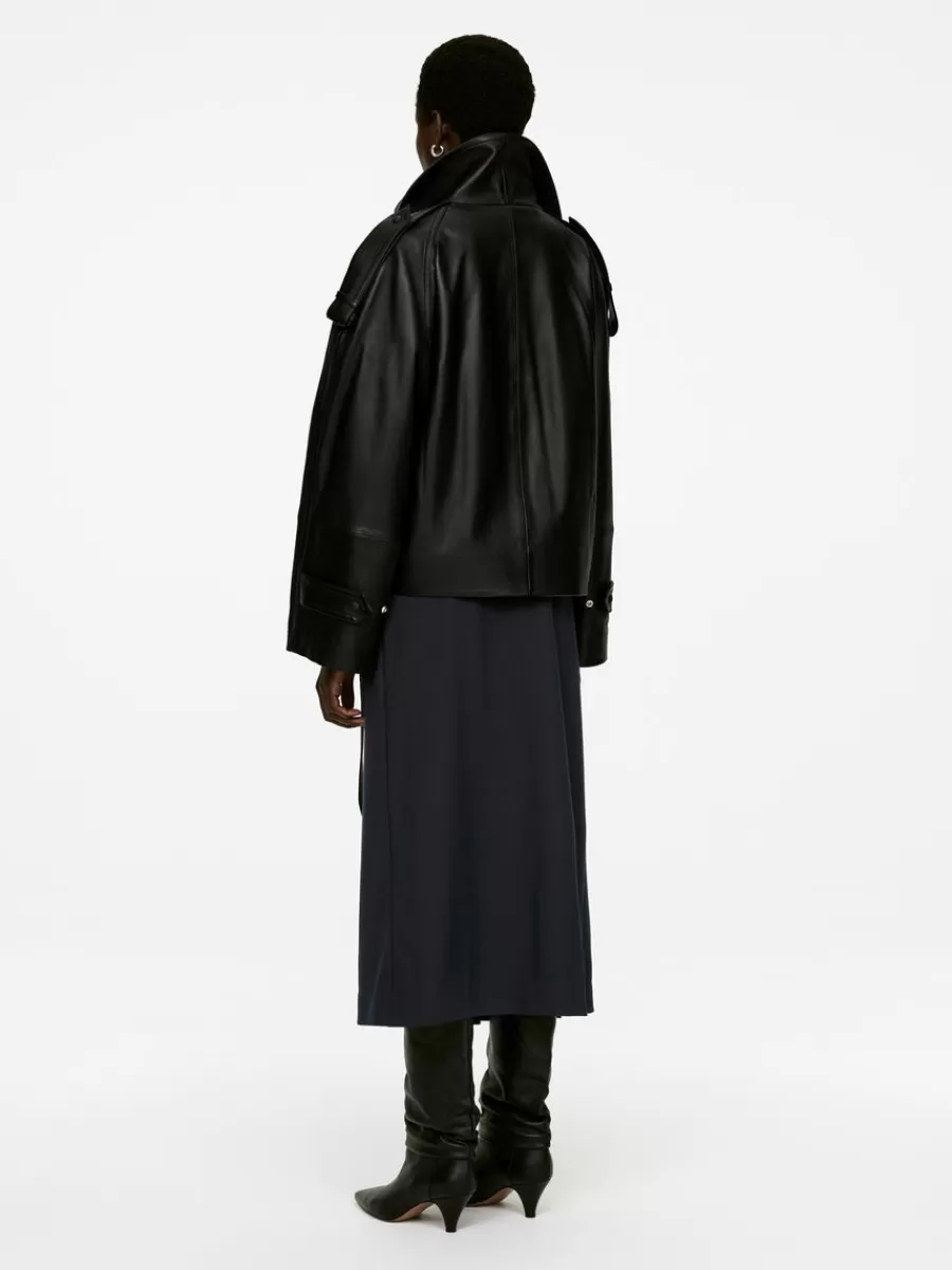 Jupes-ARKET Jupe plissée en laine Bleu foncé