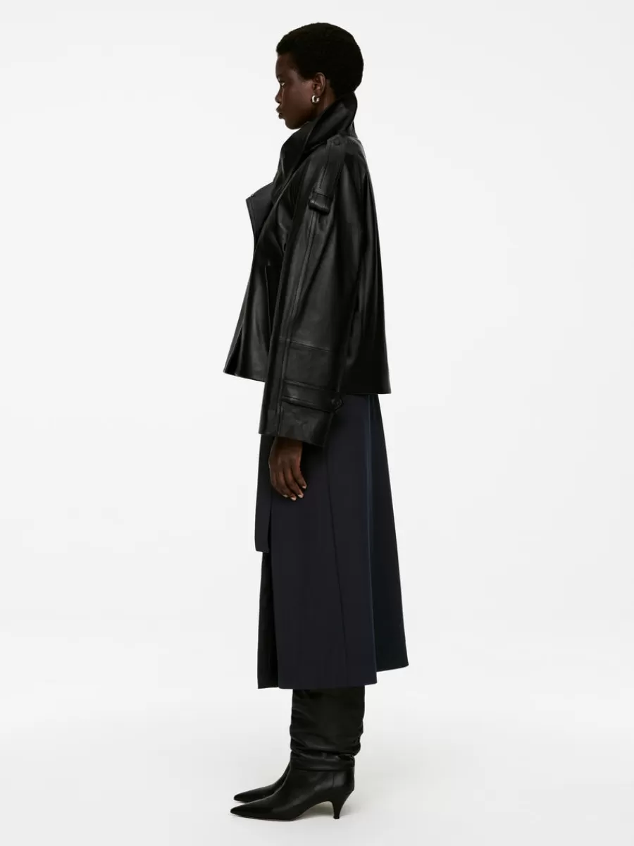 Jupes-ARKET Jupe plissée en laine Bleu foncé