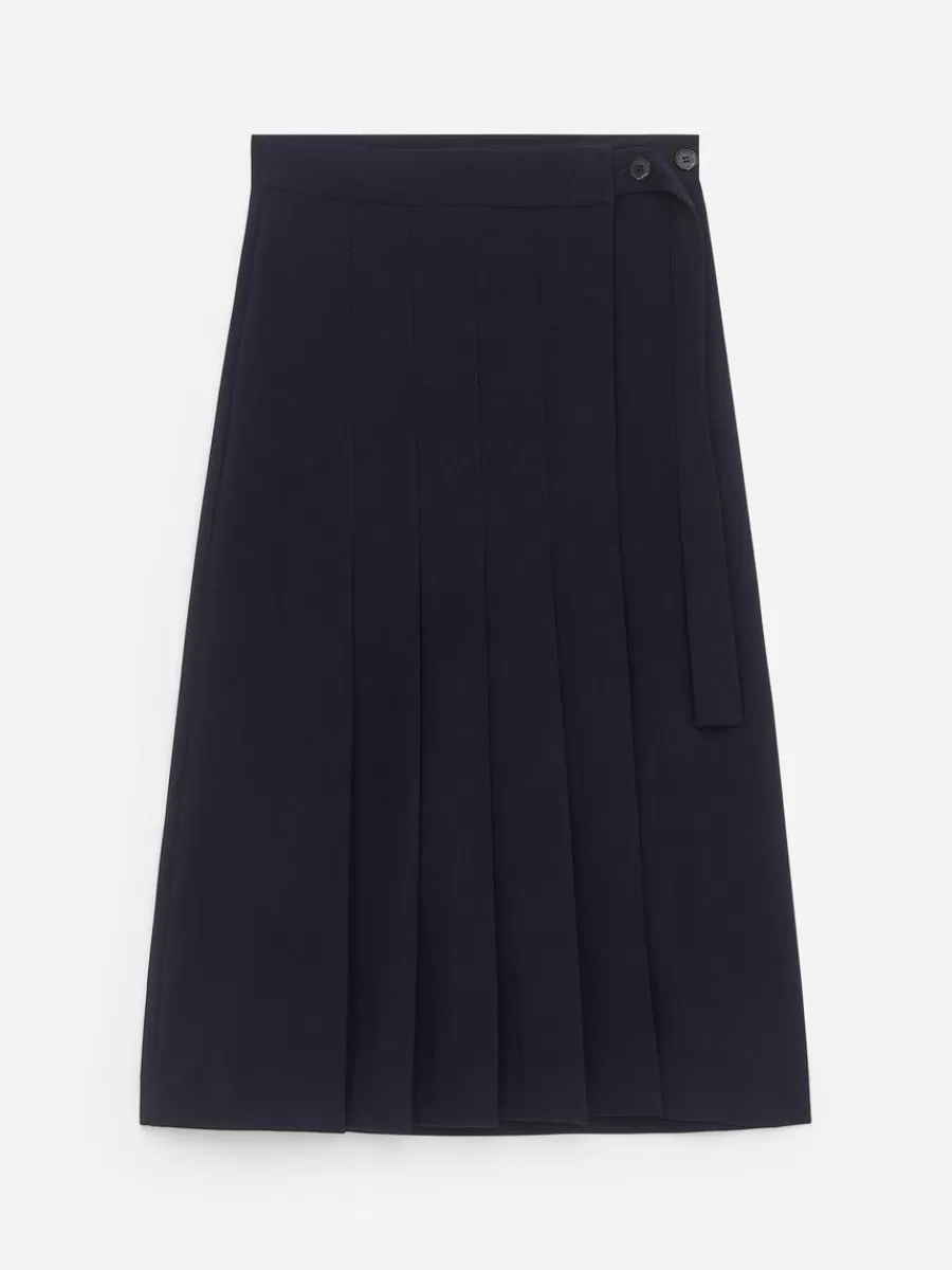 Jupes-ARKET Jupe plissée en laine Bleu foncé