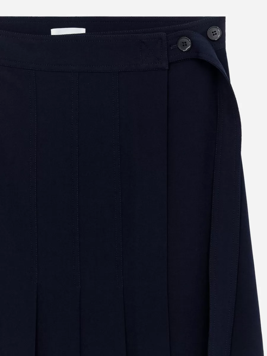 Jupes-ARKET Jupe plissée en laine Bleu foncé