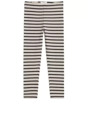 Pantalons Et Shorts | Leggings-ARKET Legging côtelé Blanc cassé/noir