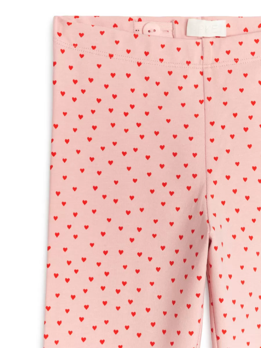 Pantalons Et Shorts | Pantalons-ARKET Legging en jersey Rose/Cœurs rouges