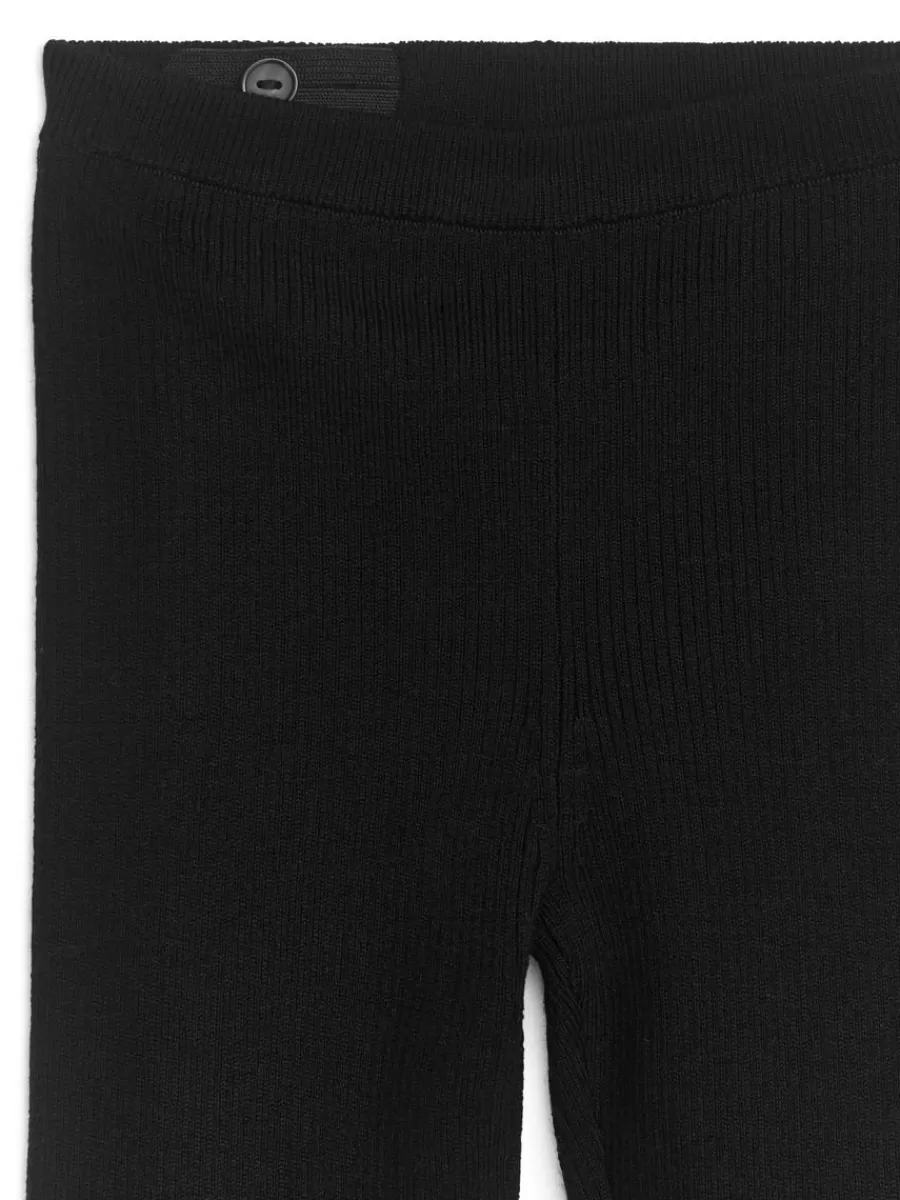 Maille | Pantalons Et Shorts-ARKET Leggings côtelés en laine mélangée Noir